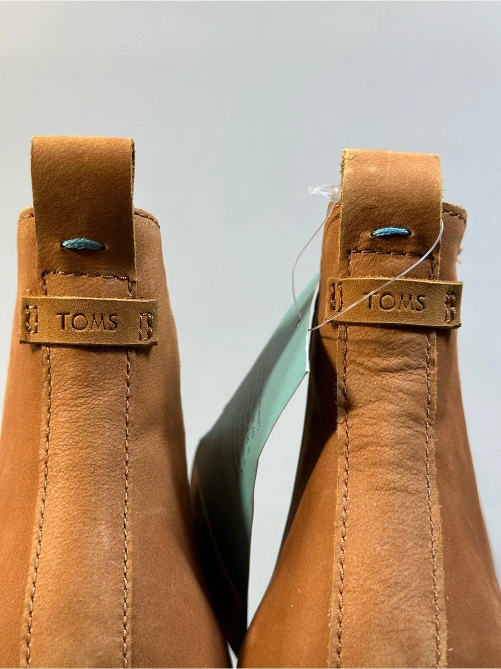 NWT Toms Esme Slip-On Boot, Stacked Heel, Tan Leather - Womens 7